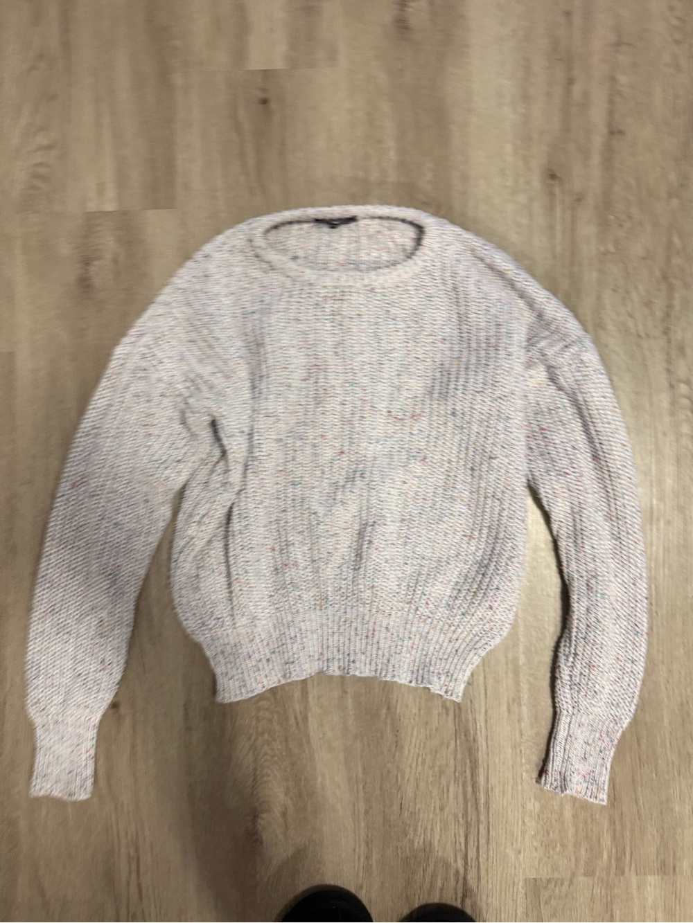 American Apparel Marled Crewneck Sweater in Light Cream
